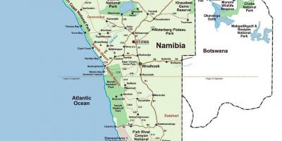 O mapa de Namibia